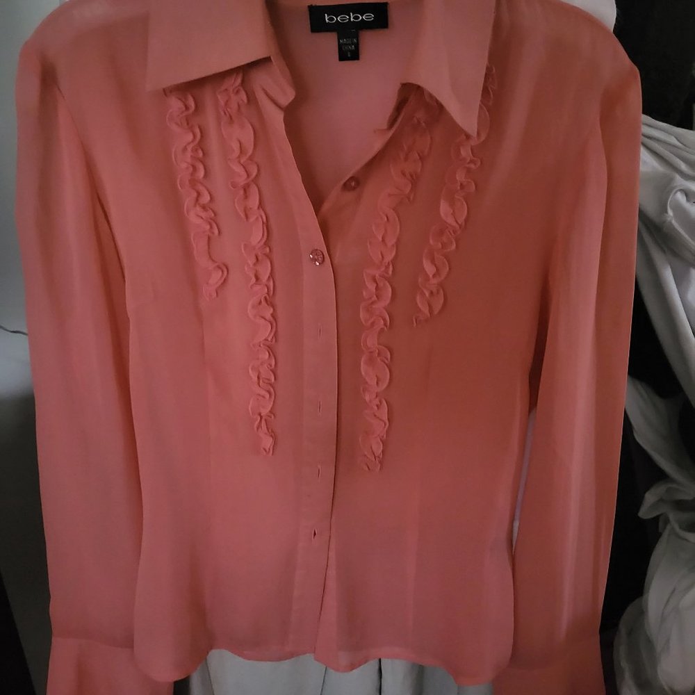 Peach Bebe button down blouse - Picture 3 of 5